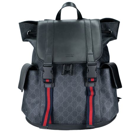 gucci backpack red and black|Gucci gg supreme backpack black.